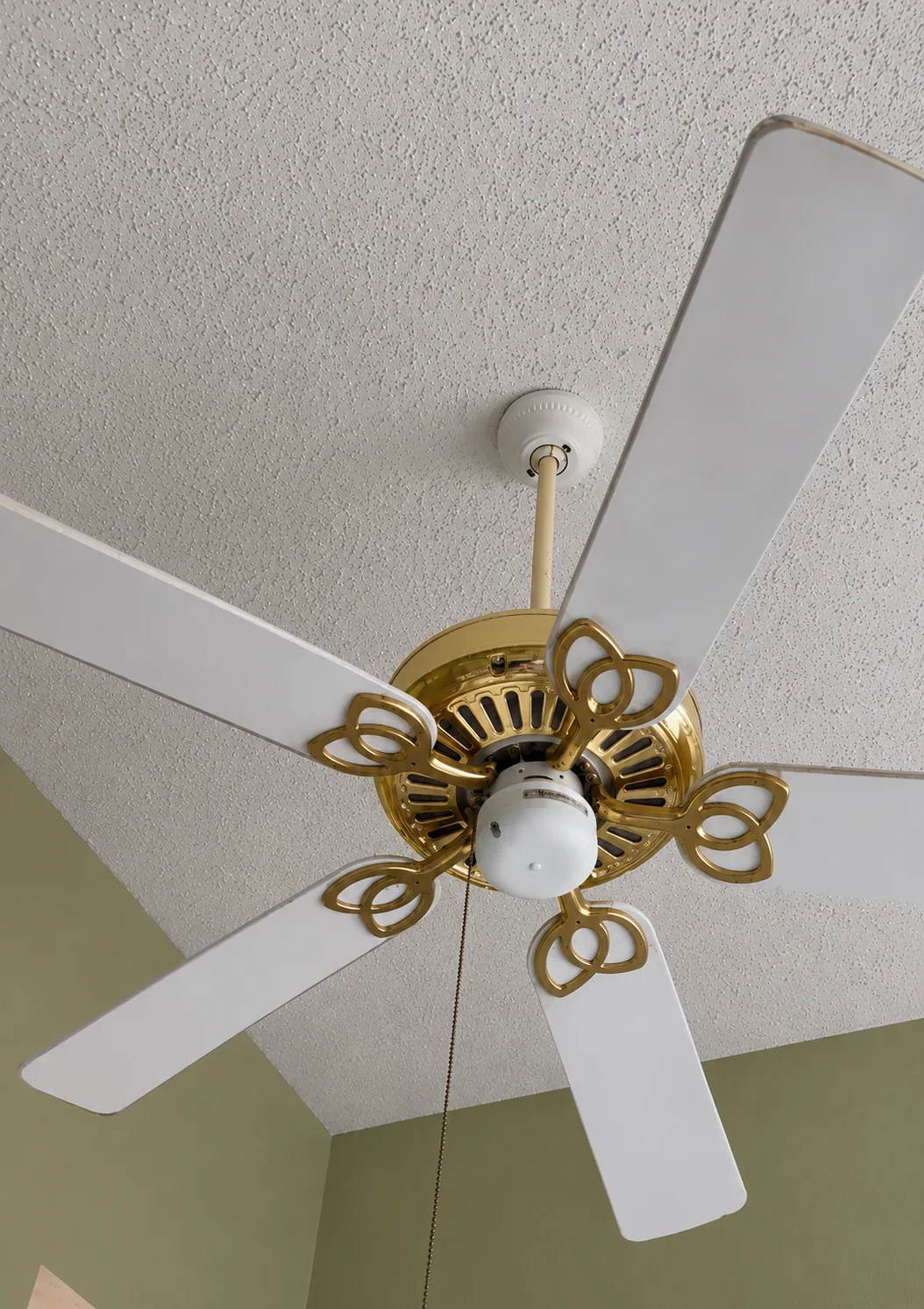 Clean ceiling fan detail